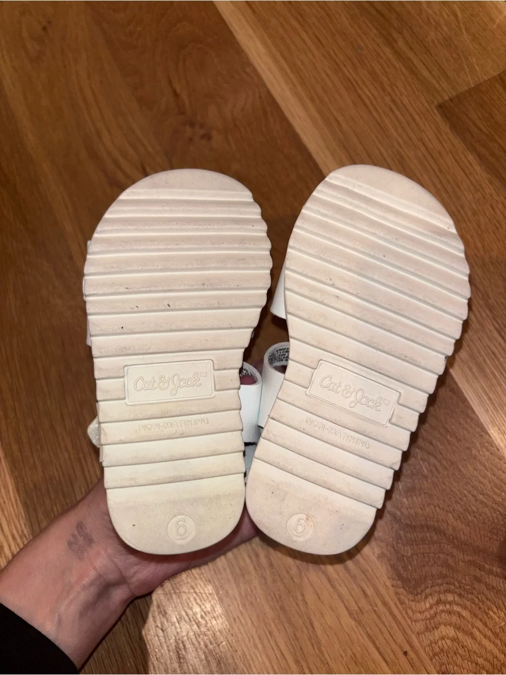 Cat & Jack White Buckle Strap Kids Sandals. Size 6T.